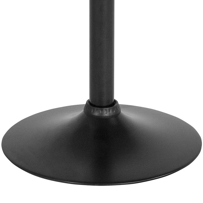 Black adjustable height retro barstool with a sleek design and metal base, perfect for modern kitchen or bar areas.