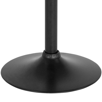 Black adjustable height retro barstool with a sleek design and metal base, perfect for modern kitchen or bar areas.