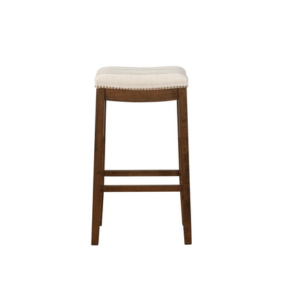 Claridge natural wood bar stool by Start2Finish with a sleek, curved seat and sturdy four-leg base, ideal for kitchen or bar area.
