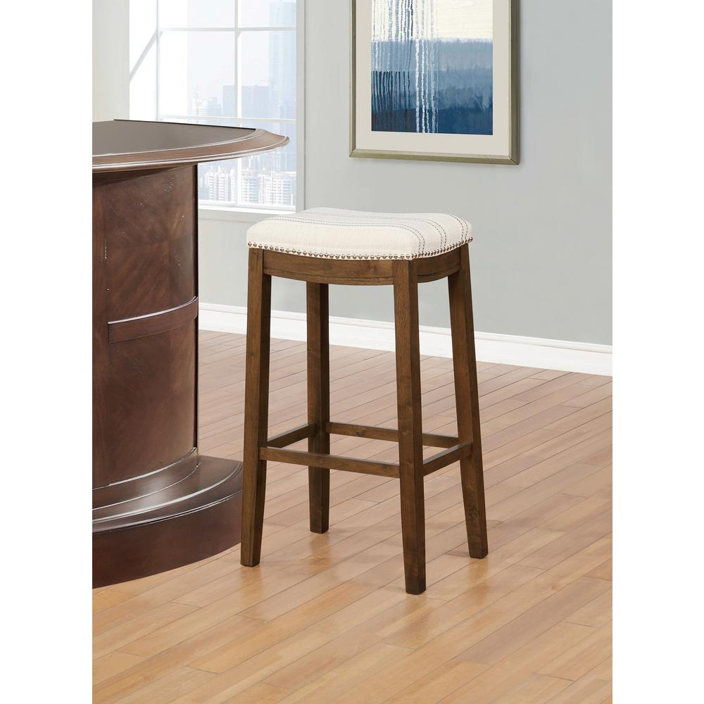 Claridge natural wood bar stool by Start2Finish with a sleek, modern design and a comfortable backrest.