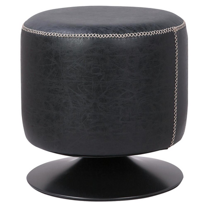 Start2Finish Gaia faux leather round swivel ottoman, stylish furniture piece with cushioned top and swivel base for versatile seating.