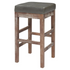 Start2Finish Valencia bonded leather counter stool with wooden legs and cushioned seat, ideal for modern kitchen or bar area.