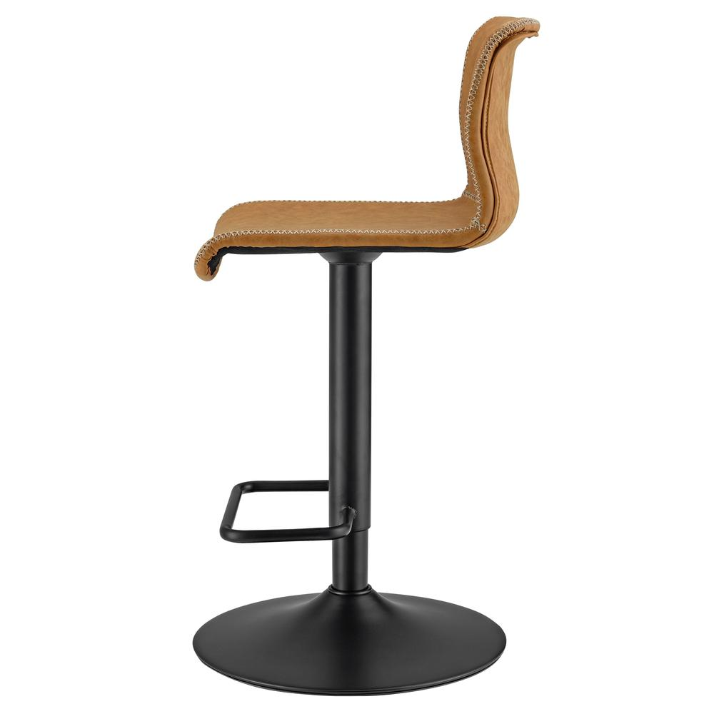 Set of two Start2Finish Jayden faux leather low back gaslift bar stools with chrome bases and adjustable height.