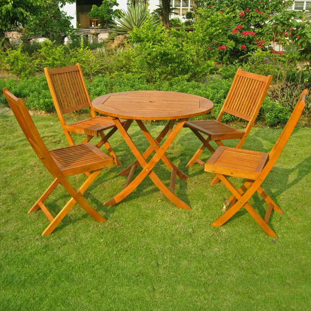 Start2Finish Royal Tahiti Marin 5-piece patio dining set with a table and four chairs, outdoor furniture for gathering and dining.