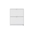 Bright white Start2Finish 2-drawer shoe cabinet with sleek design and ample storage space for organized footwear.