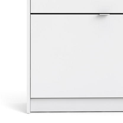 Bright white Start2Finish 2-drawer shoe cabinet with sleek design and ample storage for organizing footwear efficiently.