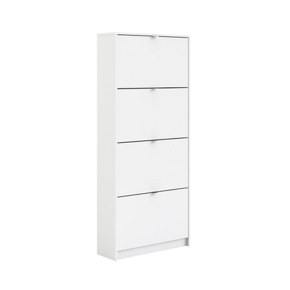 Bright white 4-drawer shoe cabinet by Start2Finish, with sleek storage drawers for organizing footwear neatly.