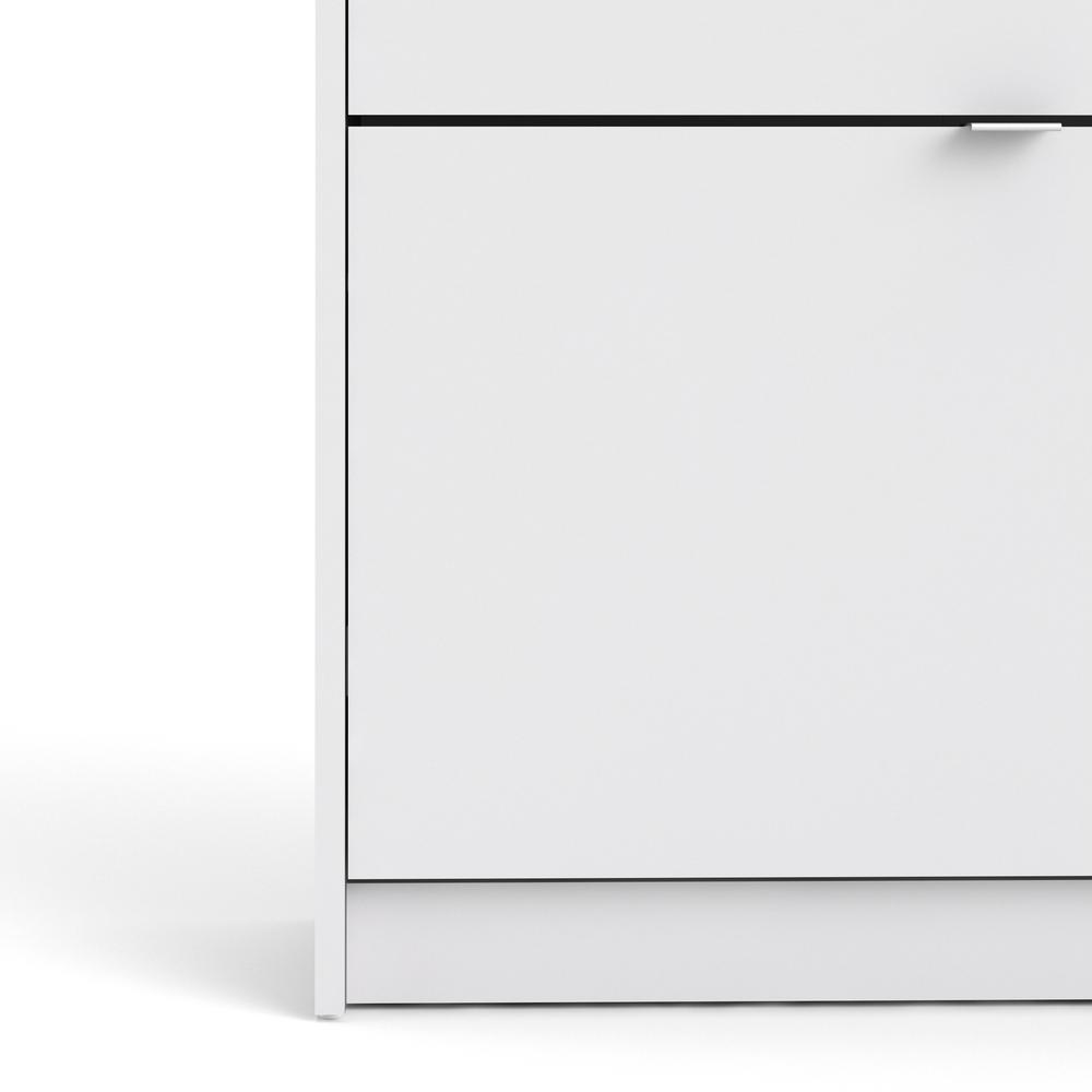 Bright white Start2Finish 4-drawer shoe cabinet with sleek design and visible drawer handles, ideal for organized shoe storage.