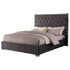 Dark gray Best Master Kressa velour fabric Cali King platform bed with tufted headboard and sleek design from Start2Finish furniture collection.