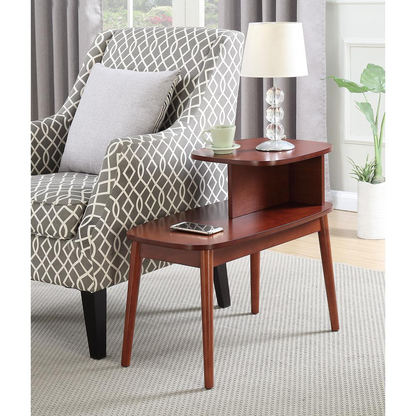 Start2Finish Maxwell Mid Century 2-Tier Chairside End Table with wooden finish and modern design, featuring two storage surfaces.