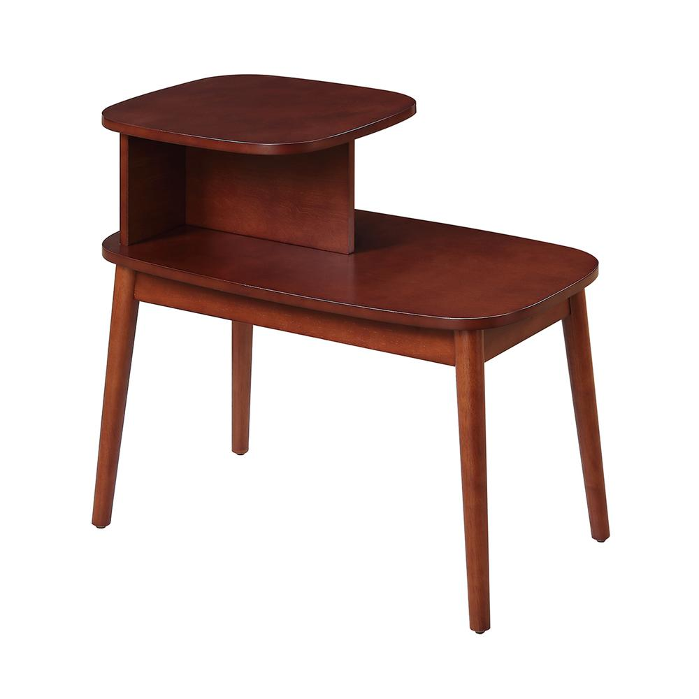 Maxwell Mid Century 2 Tier Chairside End Table by Start2Finish, wooden table with two shelves and mid-century modern design.