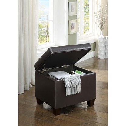 Start2Finish Madison Storage Ottoman, beige fabric furniture piece with a cushioned top and built-in storage compartment.