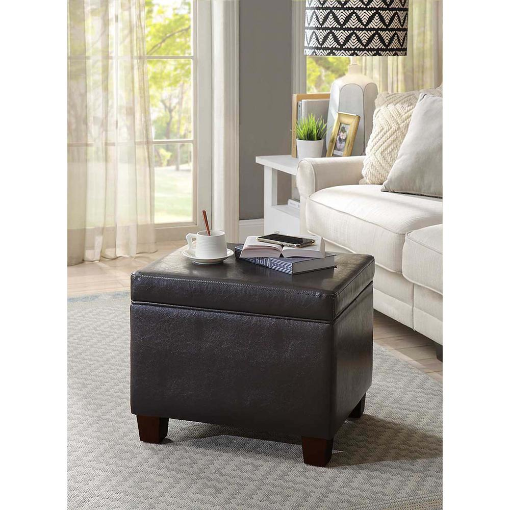 Start2Finish Madison Storage Ottoman in neutral fabric, showing its plush cushioned top and spacious interior for versatile furniture use.