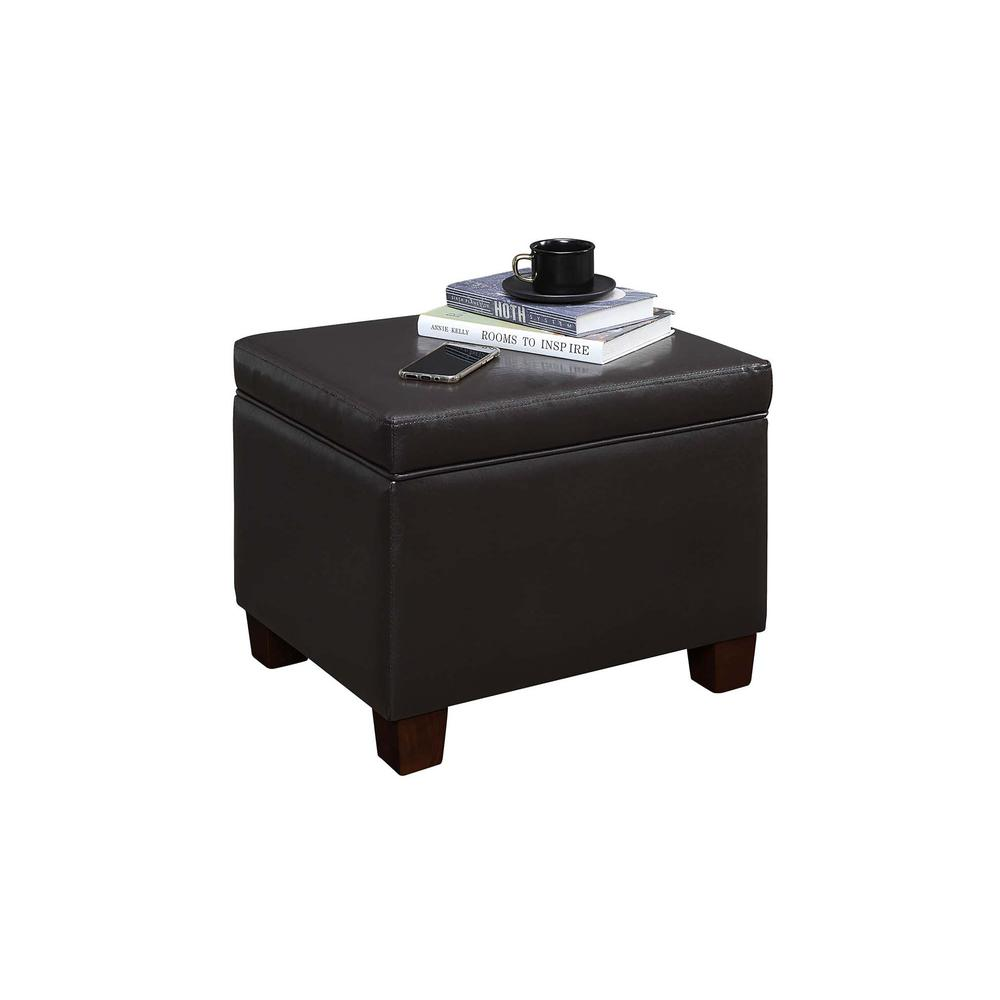 Start2Finish Madison Storage Ottoman in beige fabric, showing a cushioned top and spacious interior for versatile furniture storage.