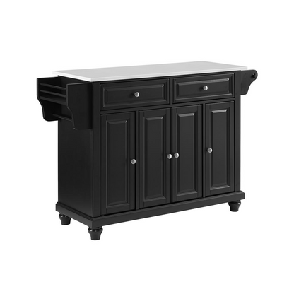 Start2Finish Cambridge stone top full-size kitchen island with storage and wheels, durable furniture for modern kitchen spaces.