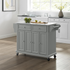Full size stone top kitchen cart by Start2Finish featuring a sturdy wooden frame and spacious storage shelves.