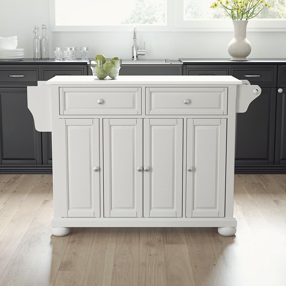 Start2Finish Alexandria Stone Top Kitchen Island cart with sturdy wooden frame and spacious storage, ideal for kitchen workspace.