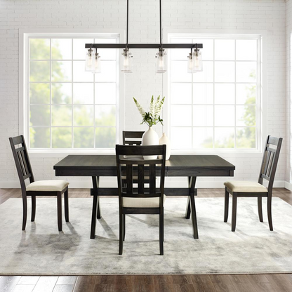Start2Finish Hayden 5-piece dining table set with four slat back chairs, featuring a wooden table and matching chairs.