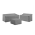 Start2Finish 3-piece outdoor furniture cover set including loveseat, sofa, and square table or ottoman, protecting outdoor seating.