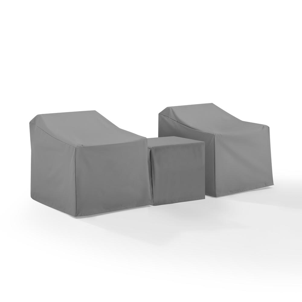 Start2Finish 3-piece outdoor furniture cover set with armchair covers and end table cover, protecting patio furniture from weather.