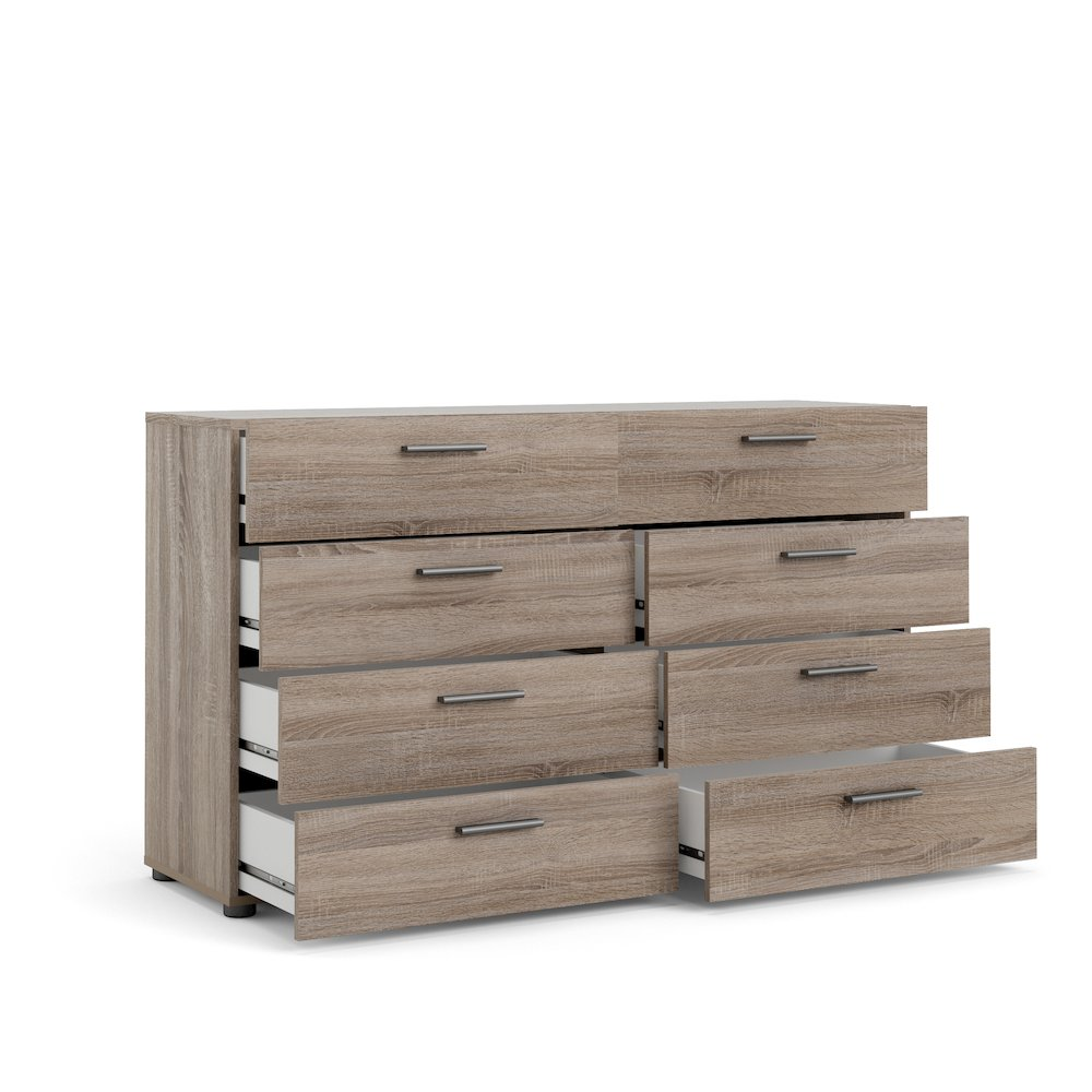 Austin 8 Drawer Double Dresser by Start2Finish in Truffle Oak with sleek wood finish and spacious drawers for ample storage.