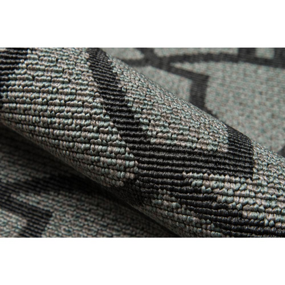 Contemporary rectangle area rug in charcoal with subtle geometric pattern, 5&