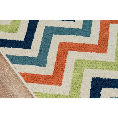 Start2Finish contemporary rectangle area rug in multi-color with geometric patterns, measuring 6&