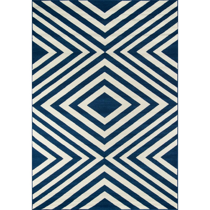 Contemporary navy rectangle area rug by Start2Finish, measuring 6&