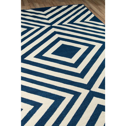 Start2Finish navy rectangle area rug with contemporary design, 5&