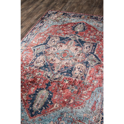 Start2Finish traditional rectangle area rug in multi-color with intricate patterns, measuring 6&