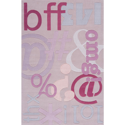 Contemporary rectangle area rug in lilac with geometric pattern, 8&