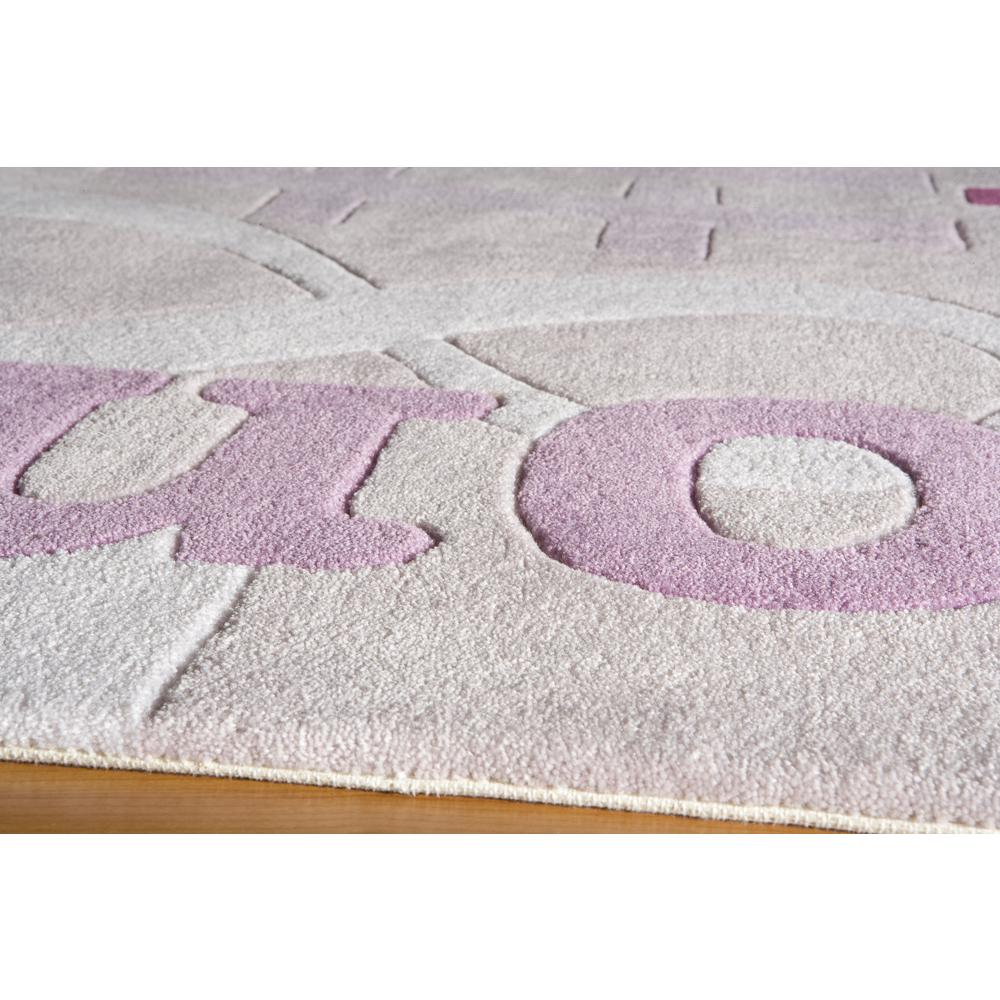 Start2Finish contemporary rectangle area rug in lilac with an 8&