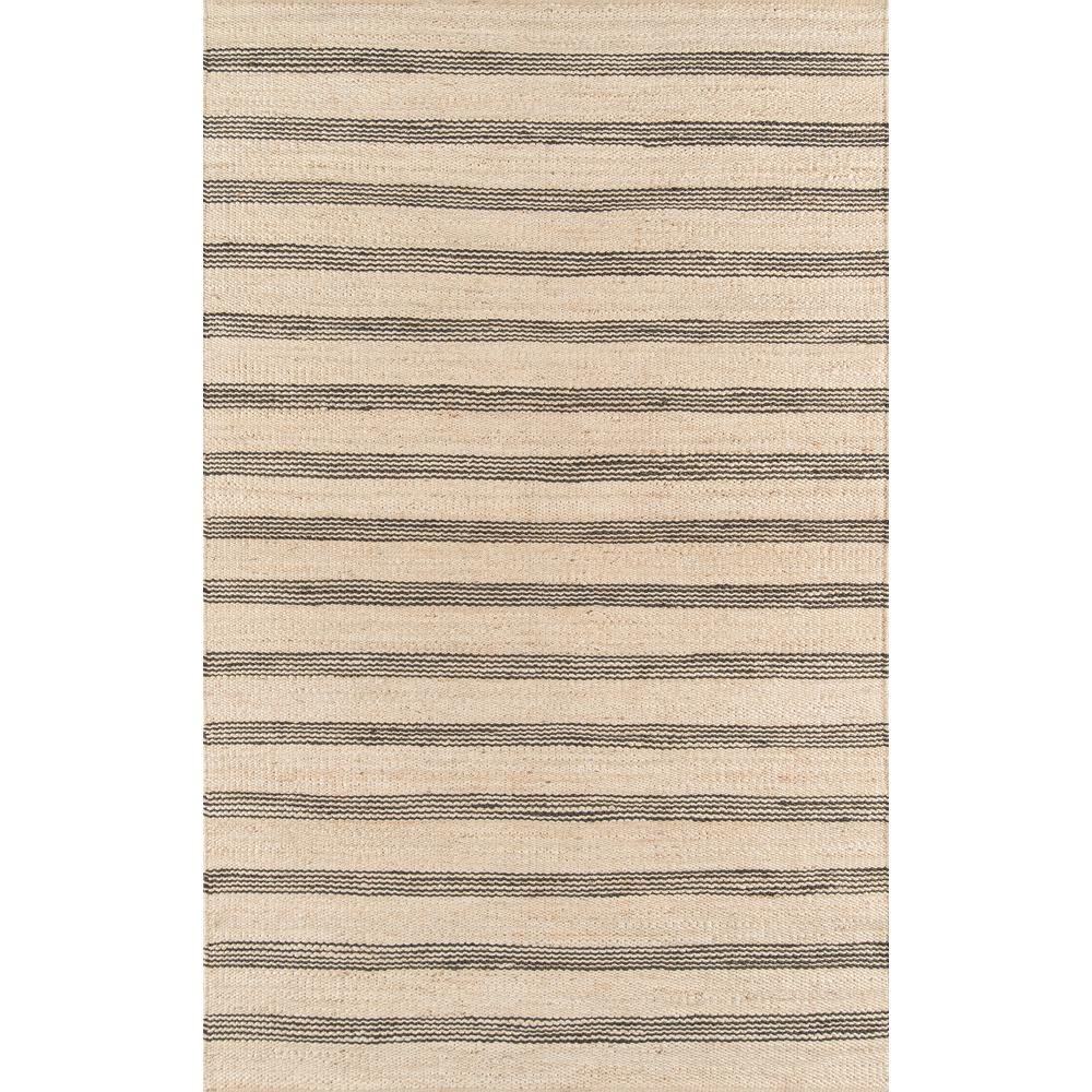 Contemporary rectangle area rug in charcoal with geometric pattern, 8&