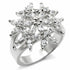 High-polished 925 sterling silver ring with AAA grade cubic zirconia by Turquoise Tiger, featuring a sleek, shiny design.