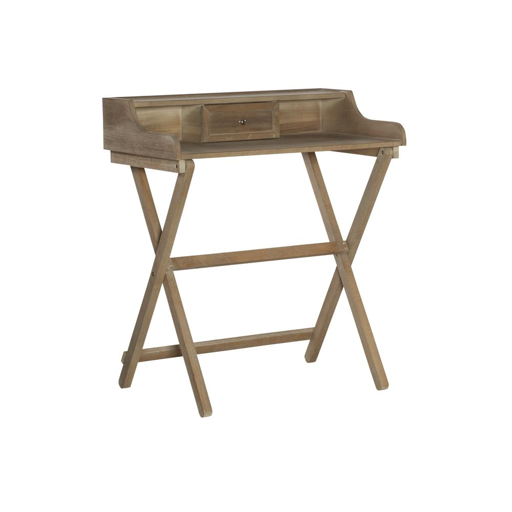 Start2Finish Coy Rustic Brown Folding Desk showing a compact wooden desk with rustic finish and foldable design.