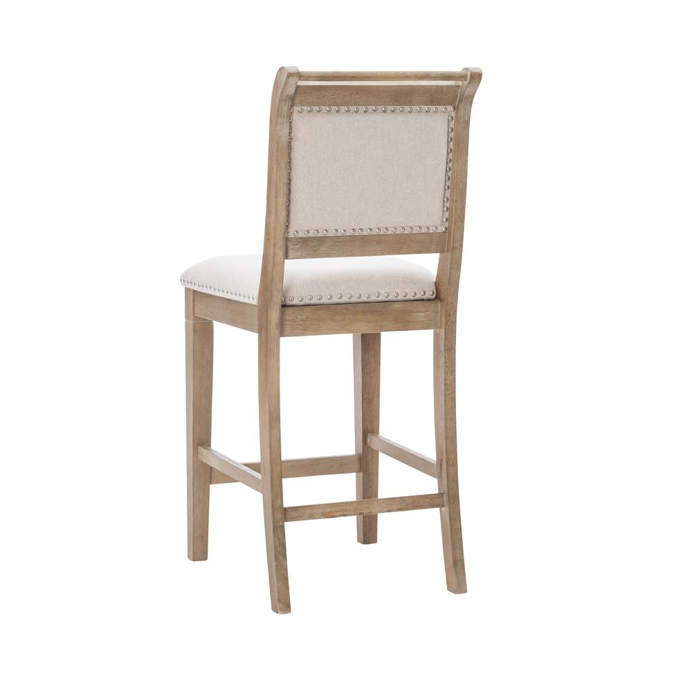 Natural wood Emmy 26-inch counter stool by Start2Finish with a sturdy seat and sleek design for kitchen or bar area.