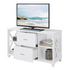 White Oxford Deluxe 2 Drawer TV stand with shelves for up to 55-inch TVs, featuring modern design and ample storage from Start2Finish.