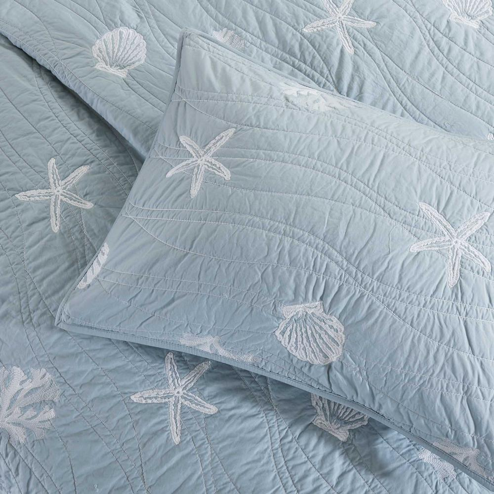 Start2Finish 4-piece cotton reversible embroidered quilt bedding set with matching throw pillow, featuring colorful floral design.