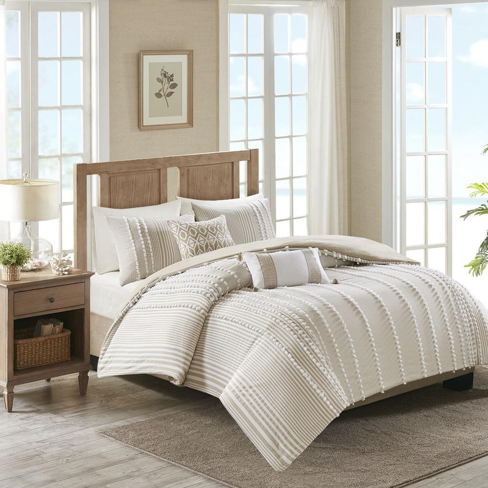 Start2Finish 3-piece cotton yarn-dyed comforter bedding set with matching pillow shams, showcasing soft, woven fabric and vibrant colors.