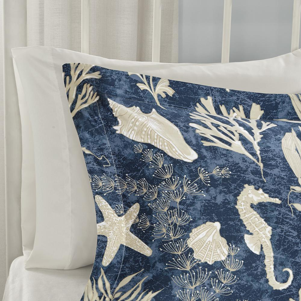 Start2Finish 7-piece cotton sateen comforter bedding set with matching pillow shams and decorative pillows on a neatly made bed.