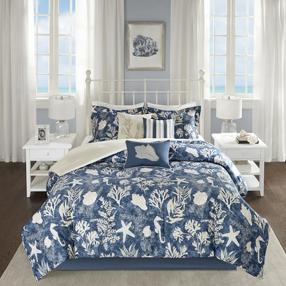 Start2Finish 7-piece cotton sateen comforter bedding set with matching pillow shams, showcasing smooth, luxurious fabric and cozy design.