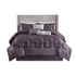 Start2Finish Laurel 7-piece tufted comforter set in plum, featuring a textured, plush bedding design for a cozy bedroom look.