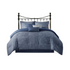 Start2Finish 7-piece printed seersucker comforter bedding set with matching pillow shams on a bed with coordinating linens.