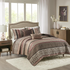Start2Finish 5-piece Jacquard quilt bedding set with matching throw pillows, featuring intricate woven patterns in elegant colors.