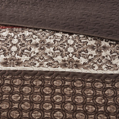 Start2Finish 5-piece reversible jacquard bedspread set with intricate patterns and matching pillow shams, soft and stylish for bedroom decor.