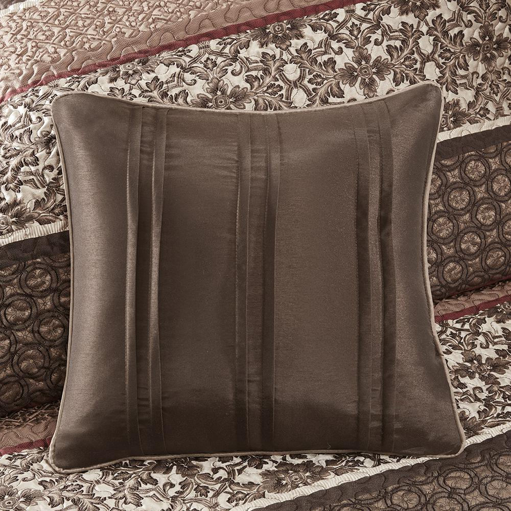 Start2Finish 5-piece reversible jacquard bedspread set with intricate woven patterns in a luxurious design, shown on a neatly made bed.