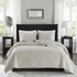Start2Finish Harper 3-piece velvet quilt set in ivory, featuring soft fabric and elegant design for cozy bedroom decor.
