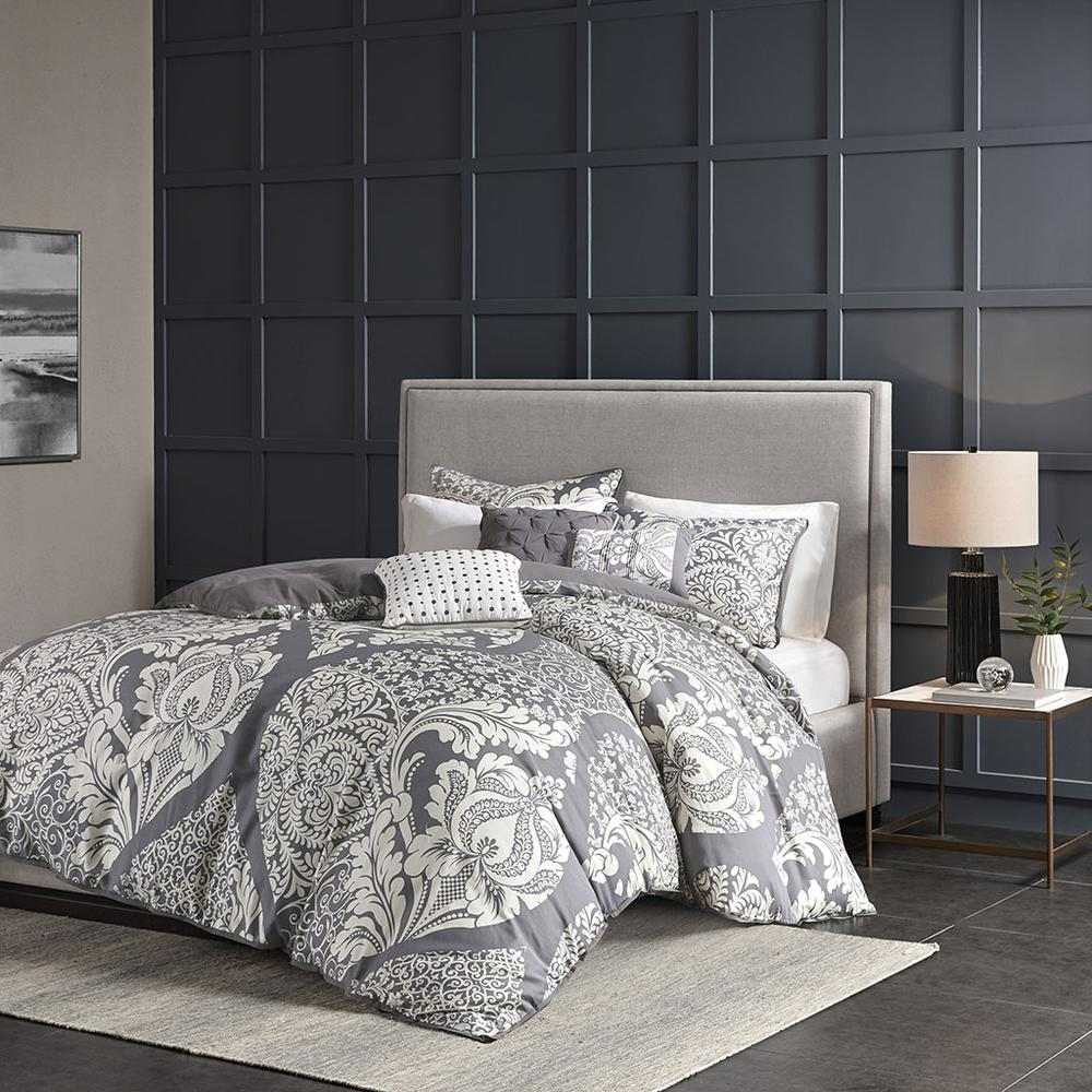 Start2Finish 6-piece printed duvet cover set with colorful patterns and matching pillowcases, designed for a cozy bedroom look.