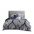 Start2Finish Vienna 6-piece printed duvet cover set in indigo with floral and geometric patterns, including matching pillow shams.