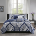 Start2Finish 6-piece printed cotton quilt bedding set with matching throw pillows, showcasing colorful patterns and cozy comfort.